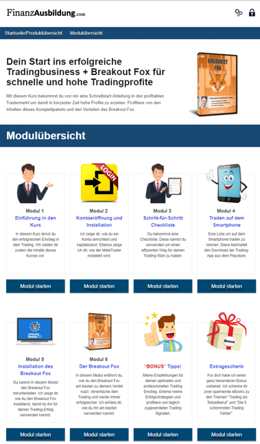 Finanzausbildung Breakout Fox