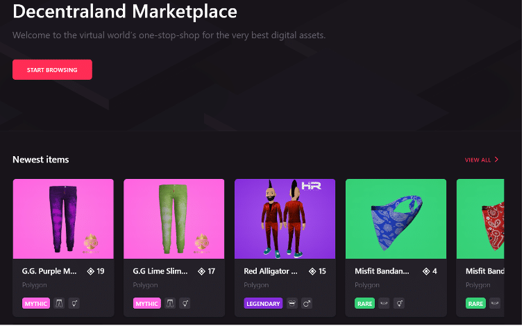 Decentraland Marketplace 