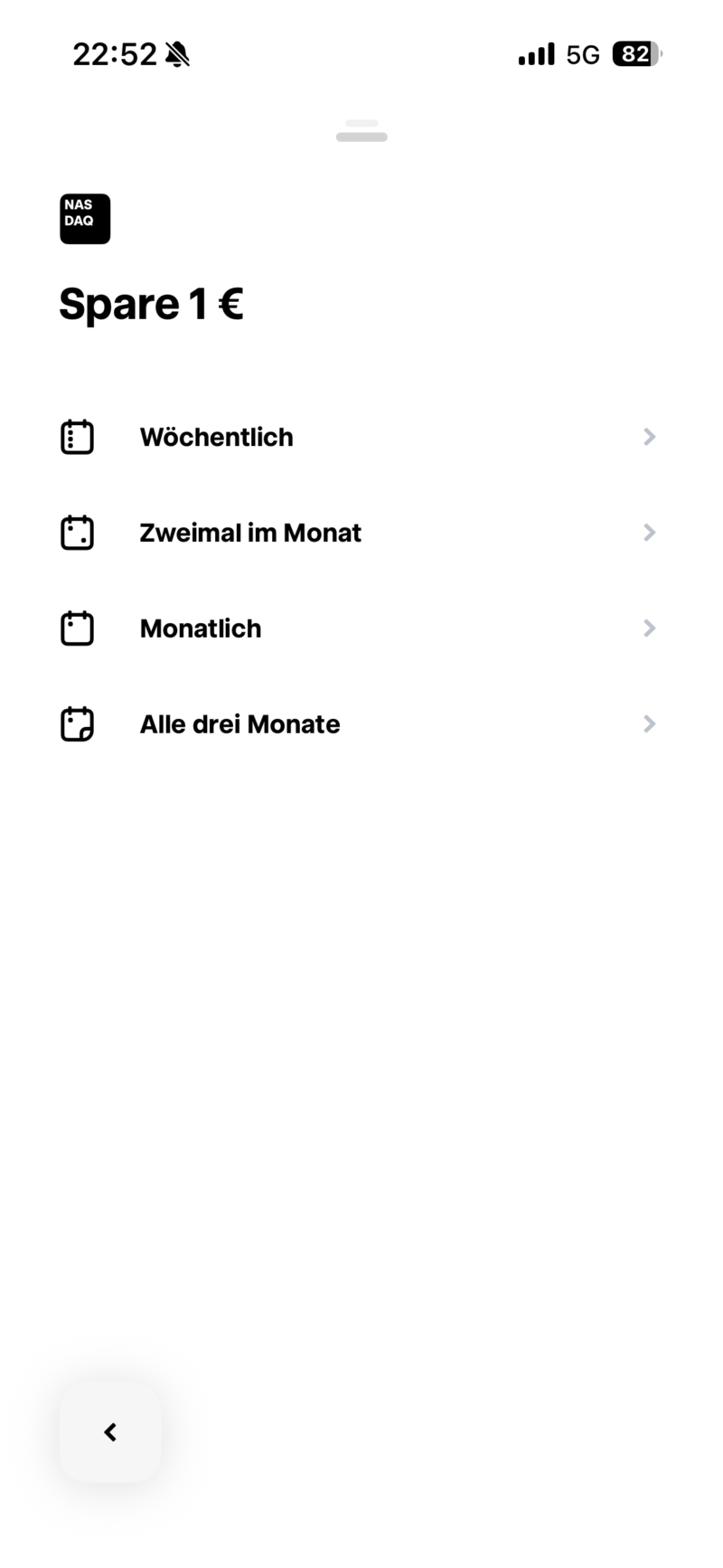 Trade Republic App: Intervall wählen