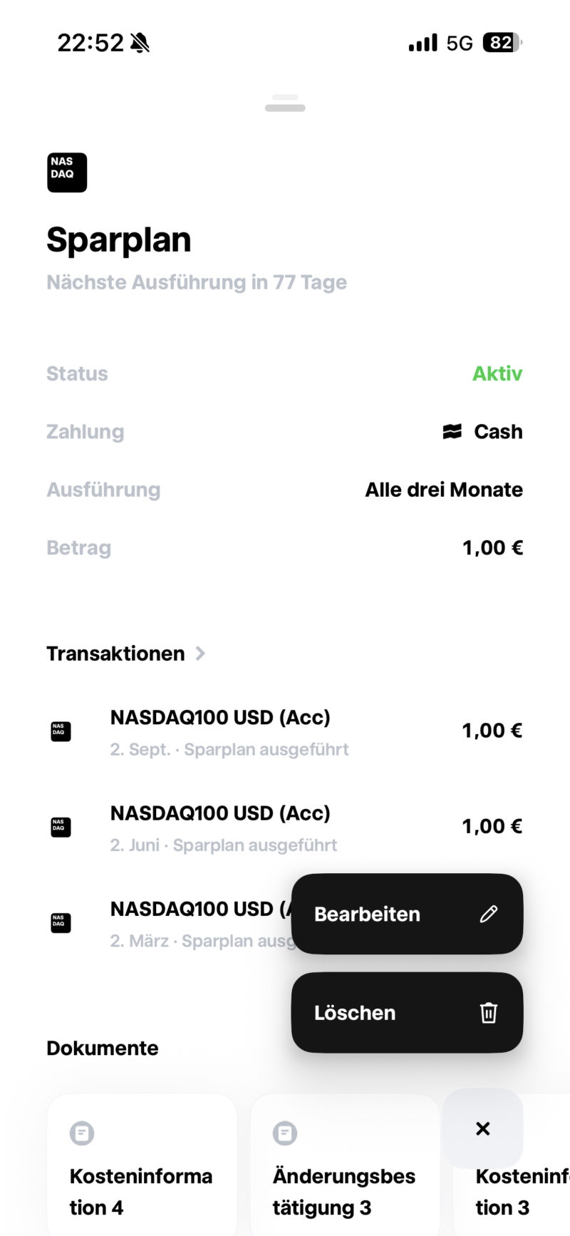 Trade Republic App: Betrag eingeben